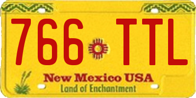 NM license plate 766TTL