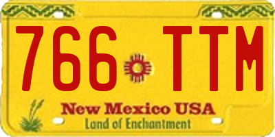 NM license plate 766TTM