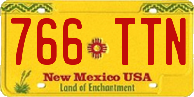 NM license plate 766TTN