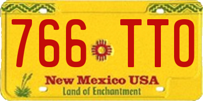 NM license plate 766TTO