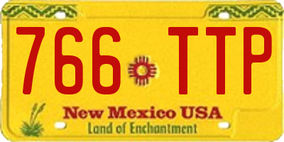 NM license plate 766TTP