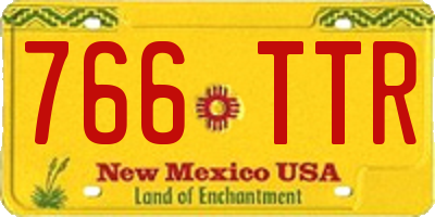 NM license plate 766TTR