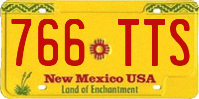 NM license plate 766TTS