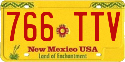 NM license plate 766TTV