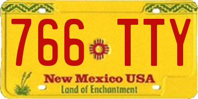 NM license plate 766TTY