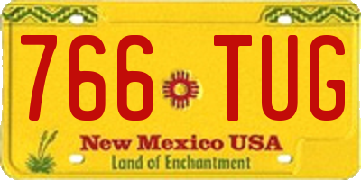 NM license plate 766TUG