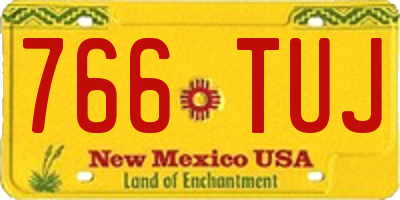 NM license plate 766TUJ