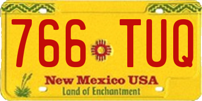 NM license plate 766TUQ