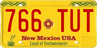 NM license plate 766TUT