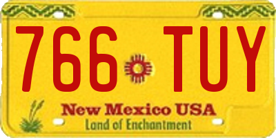 NM license plate 766TUY