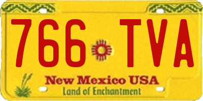 NM license plate 766TVA