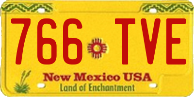 NM license plate 766TVE