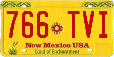 NM license plate 766TVI