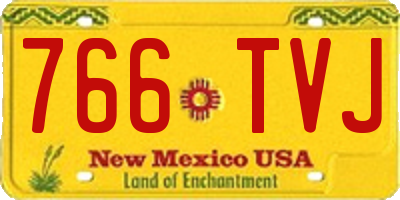 NM license plate 766TVJ