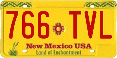 NM license plate 766TVL