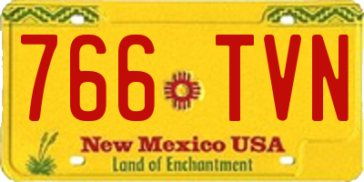 NM license plate 766TVN