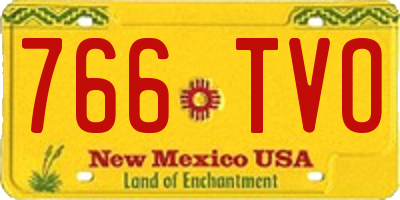 NM license plate 766TVO