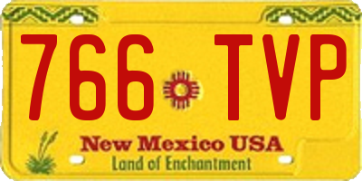 NM license plate 766TVP