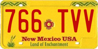 NM license plate 766TVV