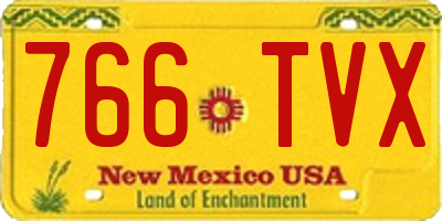 NM license plate 766TVX