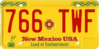 NM license plate 766TWF
