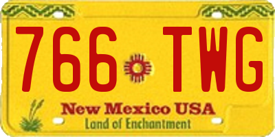 NM license plate 766TWG