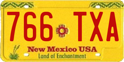 NM license plate 766TXA