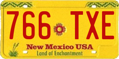 NM license plate 766TXE