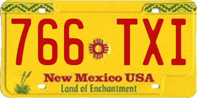 NM license plate 766TXI