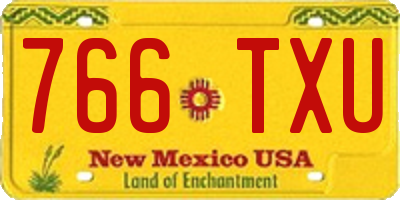 NM license plate 766TXU