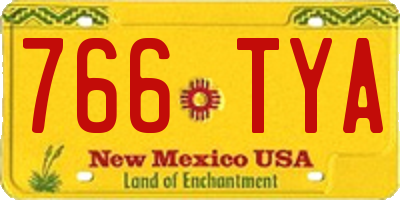 NM license plate 766TYA