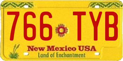 NM license plate 766TYB