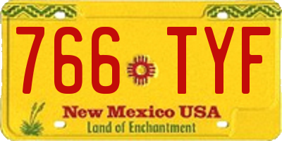 NM license plate 766TYF