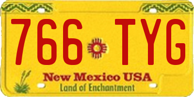 NM license plate 766TYG