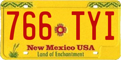 NM license plate 766TYI