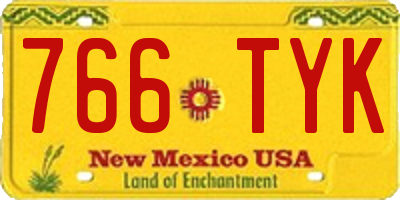 NM license plate 766TYK