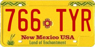 NM license plate 766TYR