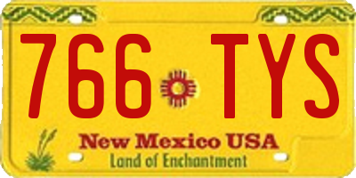 NM license plate 766TYS