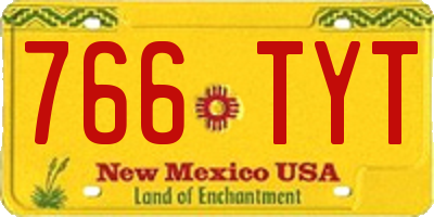 NM license plate 766TYT