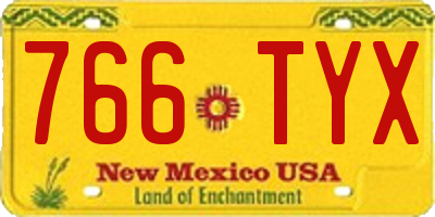 NM license plate 766TYX