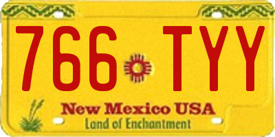 NM license plate 766TYY