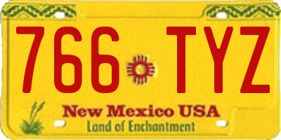 NM license plate 766TYZ