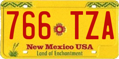 NM license plate 766TZA