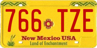NM license plate 766TZE