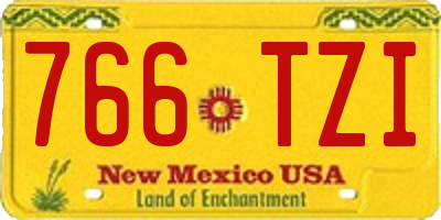 NM license plate 766TZI