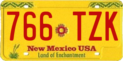 NM license plate 766TZK