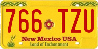 NM license plate 766TZU