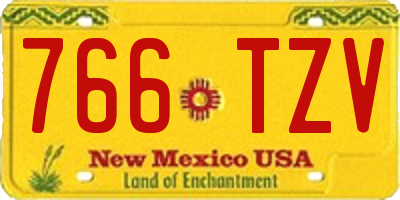 NM license plate 766TZV