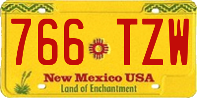 NM license plate 766TZW