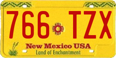 NM license plate 766TZX